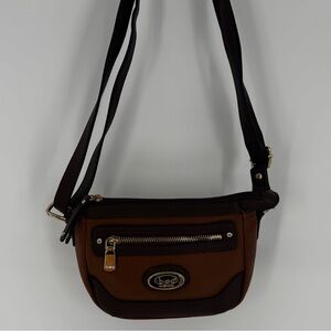 B.O.C Crossbody Shoulder‎ Bag Purse Chestnut Brown Tan Faux Leather